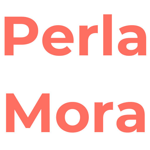 Logo que a la letra dice Perla Mora